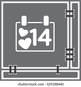Web line icon. Valentine's Day, calendar