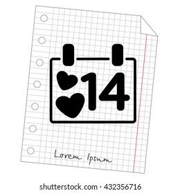 Web line icon. Valentine's Day, calendar