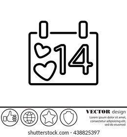 Web line icon. Valentine's Day, calendar