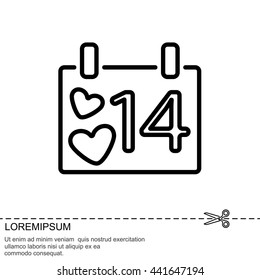 Web line icon. Valentine's Day, calendar