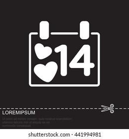 Web line icon. Valentine's Day, calendar
