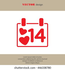 Web line icon. Valentine's Day, calendar