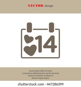 Web line icon. Valentine's Day, calendar