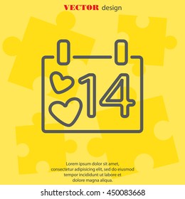 Web line icon. Valentine's Day, calendar
