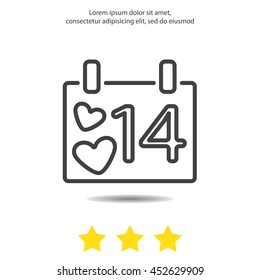 Web line icon. Valentine's Day, calendar