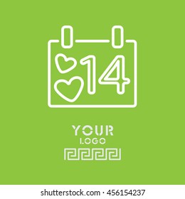 Web line icon. Valentine's Day, calendar