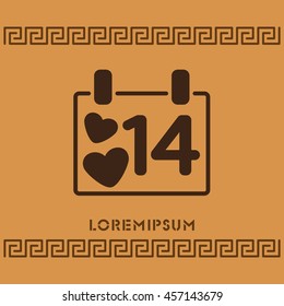 Web line icon. Valentine's Day, calendar