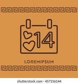 Web line icon. Valentine's Day, calendar