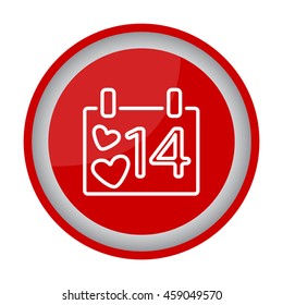 Web line icon. Valentine's Day, calendar