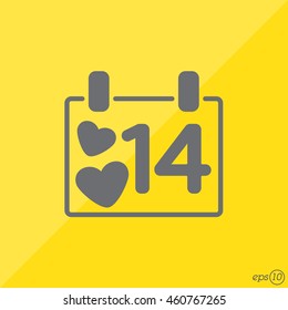 Web line icon. Valentine's Day, calendar