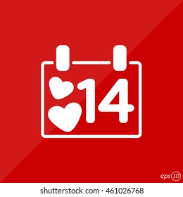 Web line icon. Valentine's Day, calendar