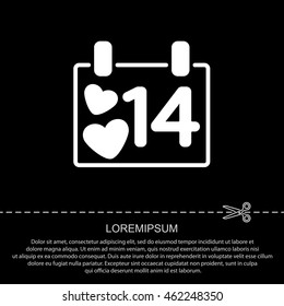 Web line icon. Valentine's Day, calendar