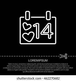 Web line icon. Valentine's Day, calendar