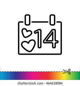 Web line icon. Valentine's Day, calendar