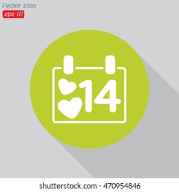 Web line icon. Valentine's Day, calendar