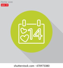 Web line icon. Valentine's Day, calendar