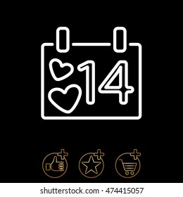 Web line icon. Valentine's Day, calendar