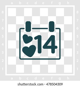 Web line icon. Valentine's Day, calendar