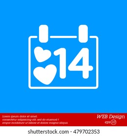 Web line icon. Valentine's Day, calendar