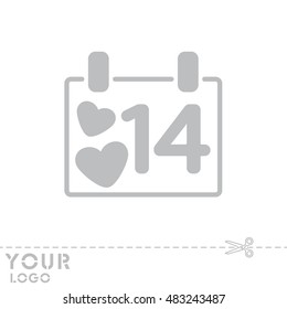 Web line icon. Valentine's Day, calendar