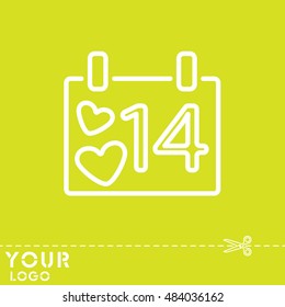Web line icon. Valentine's Day, calendar