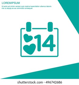 Web line icon. Valentine's Day, calendar