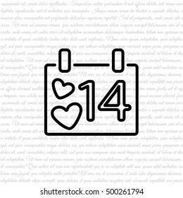 Web line icon. Valentine's Day, calendar
