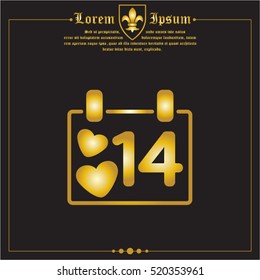 Web line icon. Valentine's Day, calendar
