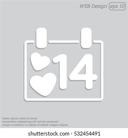 Web line icon. Valentine's Day, calendar