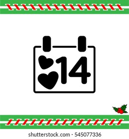Web line icon. Valentine's Day, calendar