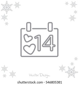 Web line icon. Valentine's Day, calendar