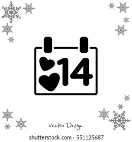 Web line icon. Valentine's Day, calendar