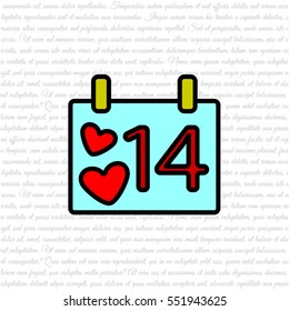 Web line icon. Valentine's Day, calendar
