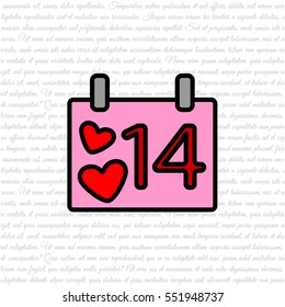 Web line icon. Valentine's Day, calendar
