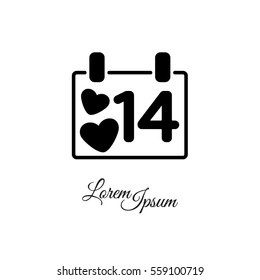 Web line icon. Valentine's Day, calendar