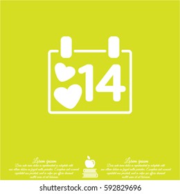 Web line icon. Valentine's Day, calendar