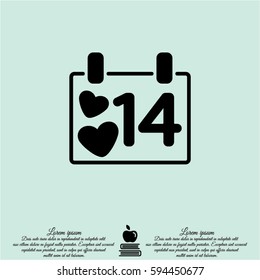 Web line icon. Valentine's Day, calendar