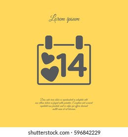 Web line icon. Valentine's Day, calendar