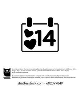 Web line icon. Valentine's Day, calendar
