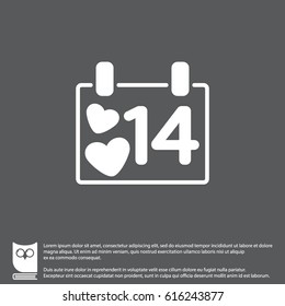 Web line icon. Valentine's Day, calendar
