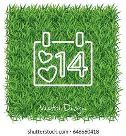 Web line icon. Valentine's Day, calendar