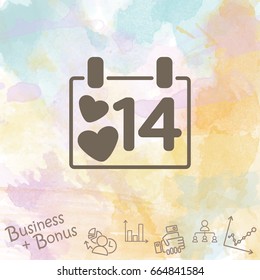 Web line icon. Valentine's Day, calendar