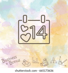 Web line icon. Valentine's Day, calendar