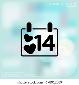 Web line icon. Valentine's Day, calendar