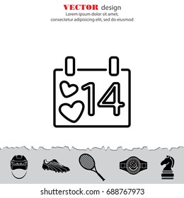 Web line icon. Valentine's Day, calendar