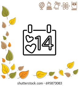 Web line icon. Valentine's Day, calendar