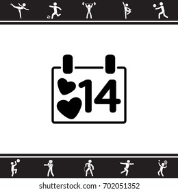 Web line icon. Valentine's Day, calendar