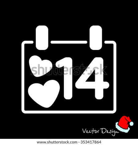Web line icon. Valentine's Day, calendar