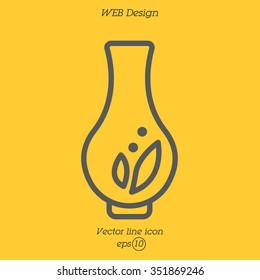 Web line icon. Vase.