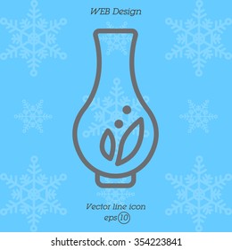 Web line icon. Vase.